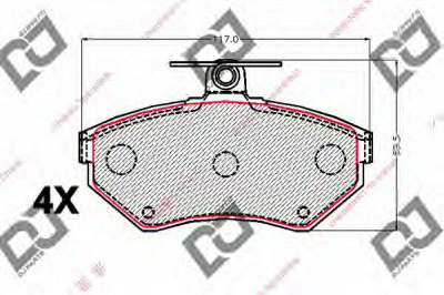 DJ PARTS bp2101 -  Комплект тормозных колодок, дисковый тормоз